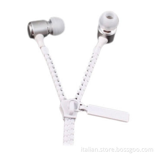Zipper metal earphone for iPhone 5